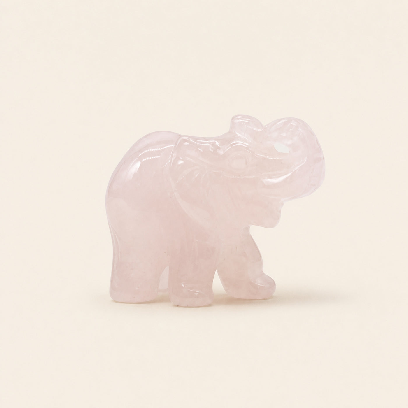 Rose Quartz Elephant, carved