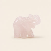 Rose Quartz Elephant, carved