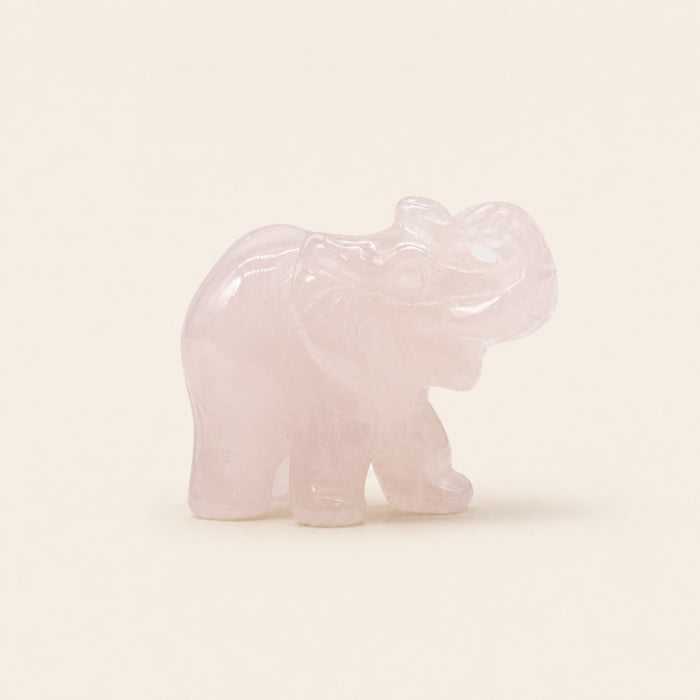 Rose Quartz Elephant, carved