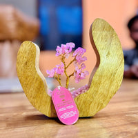 Rose Quartz Tree Garden, open wood ring — view 2 of 2