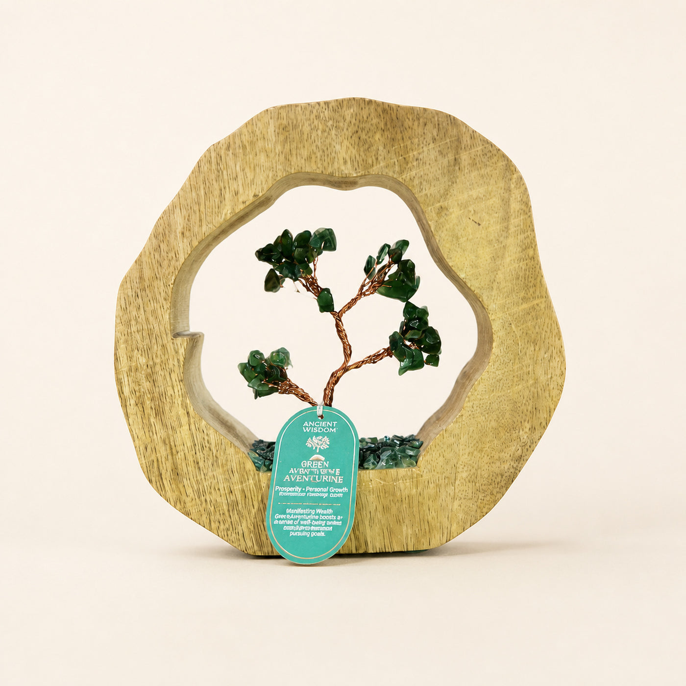 Green Aventurine Tree Garden, mango wood ring
