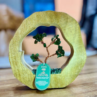 Green Aventurine Tree Garden, mango wood ring — view 2 of 2