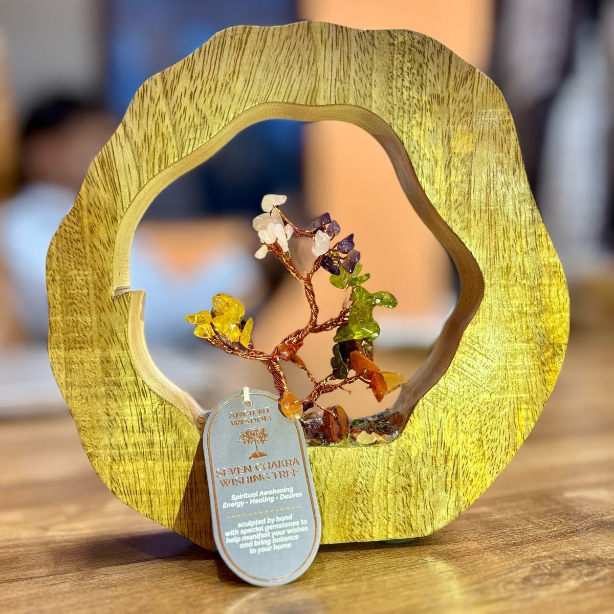 Seven Chakra Tree Garden, mango wood ring — view 2 of 2