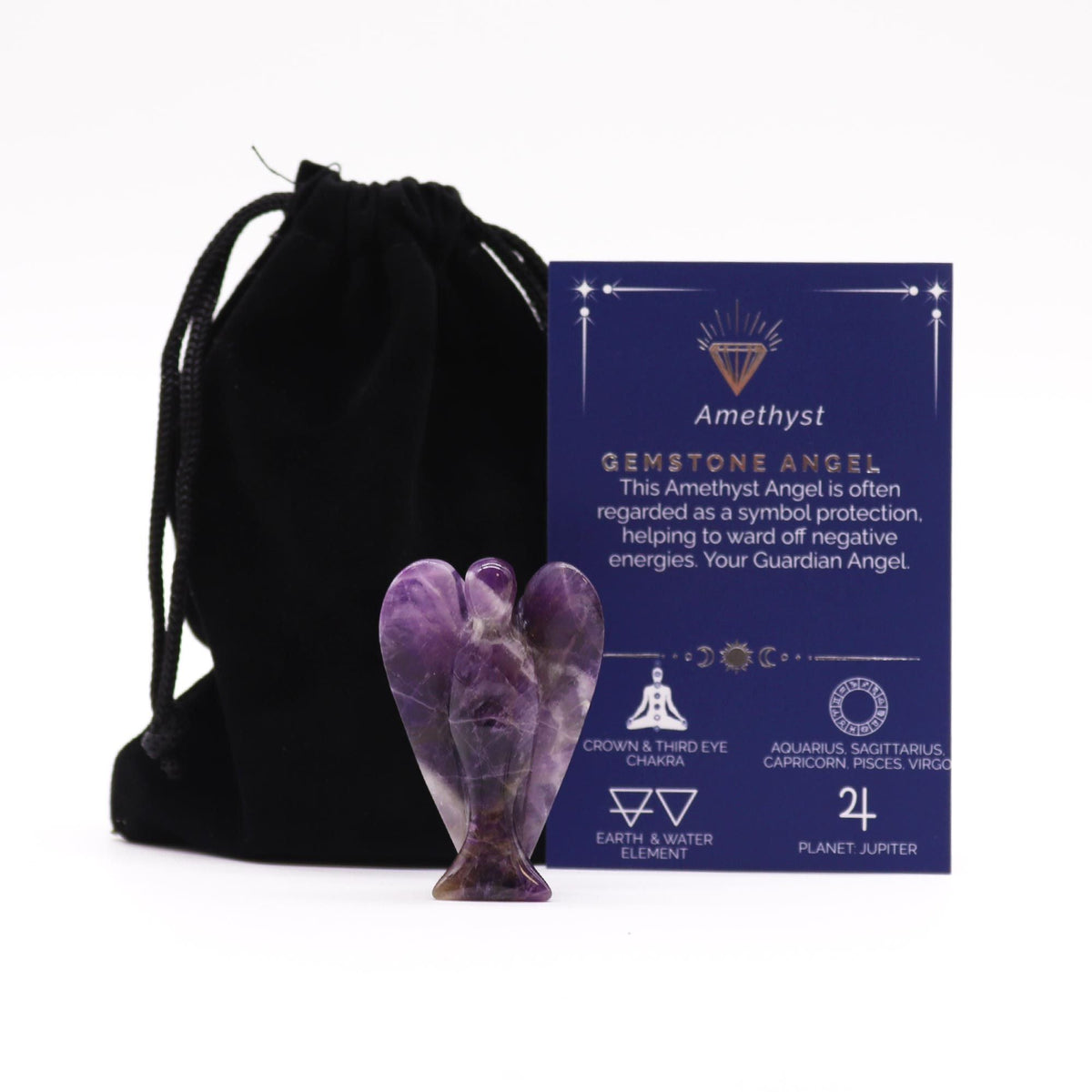 Hand-Carved Amethyst Angel — view 2 of 2