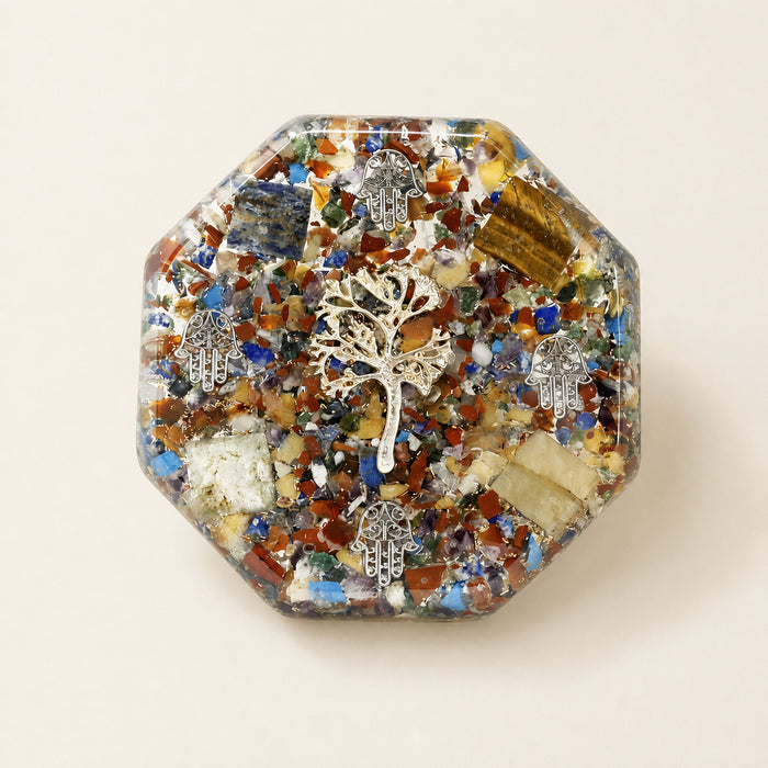 Tree of Life Orgonite Disc, large