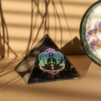 Chakra Buddha Orgonite Pyramid, small — view 3 of 4