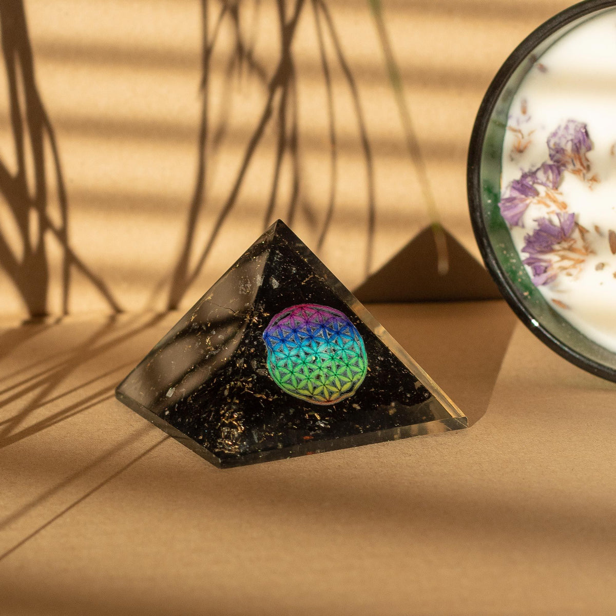 Flower of Life Orgonite Pyramid, small — view 4 of 4