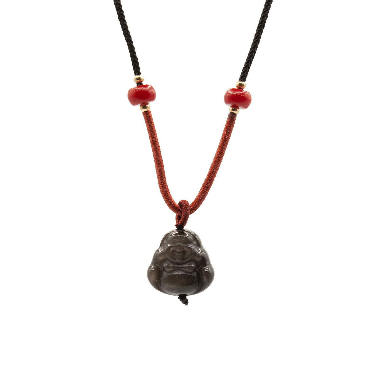 Obsidian Buddha Pendant on a Cord — view 2 of 5