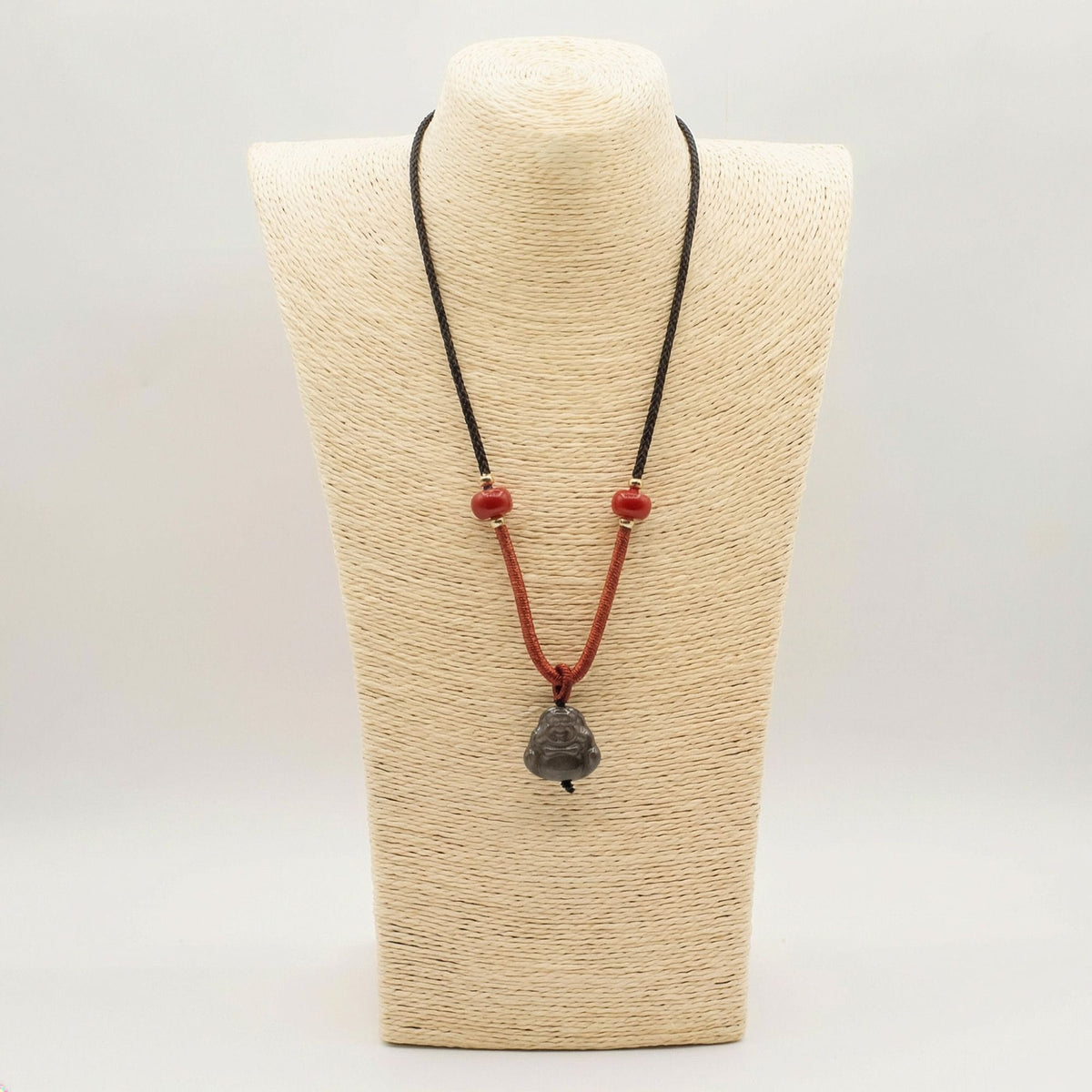 Obsidian Buddha Pendant on a Cord — view 3 of 5
