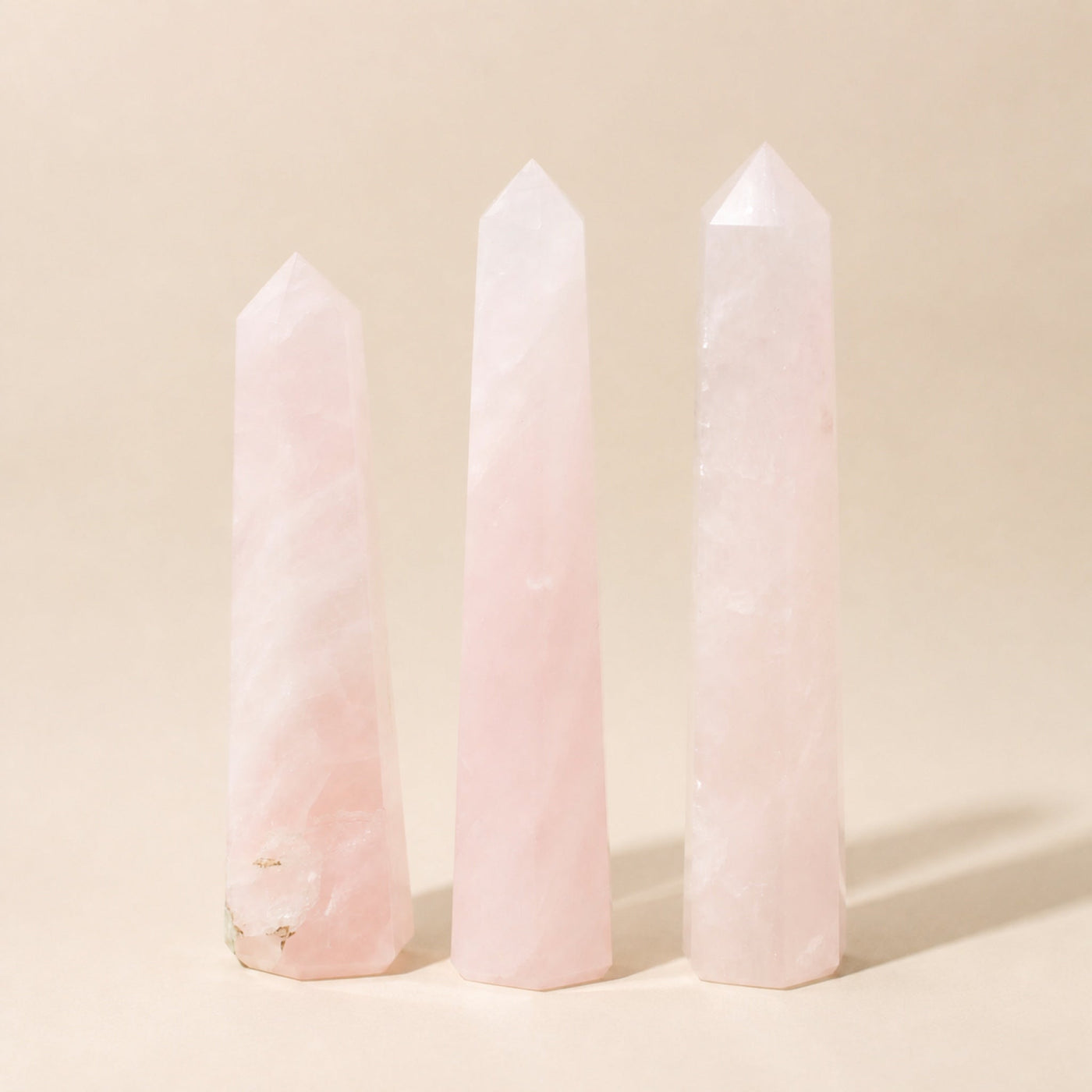 Rose Quartz Obelisk, Six Faces, 11cm