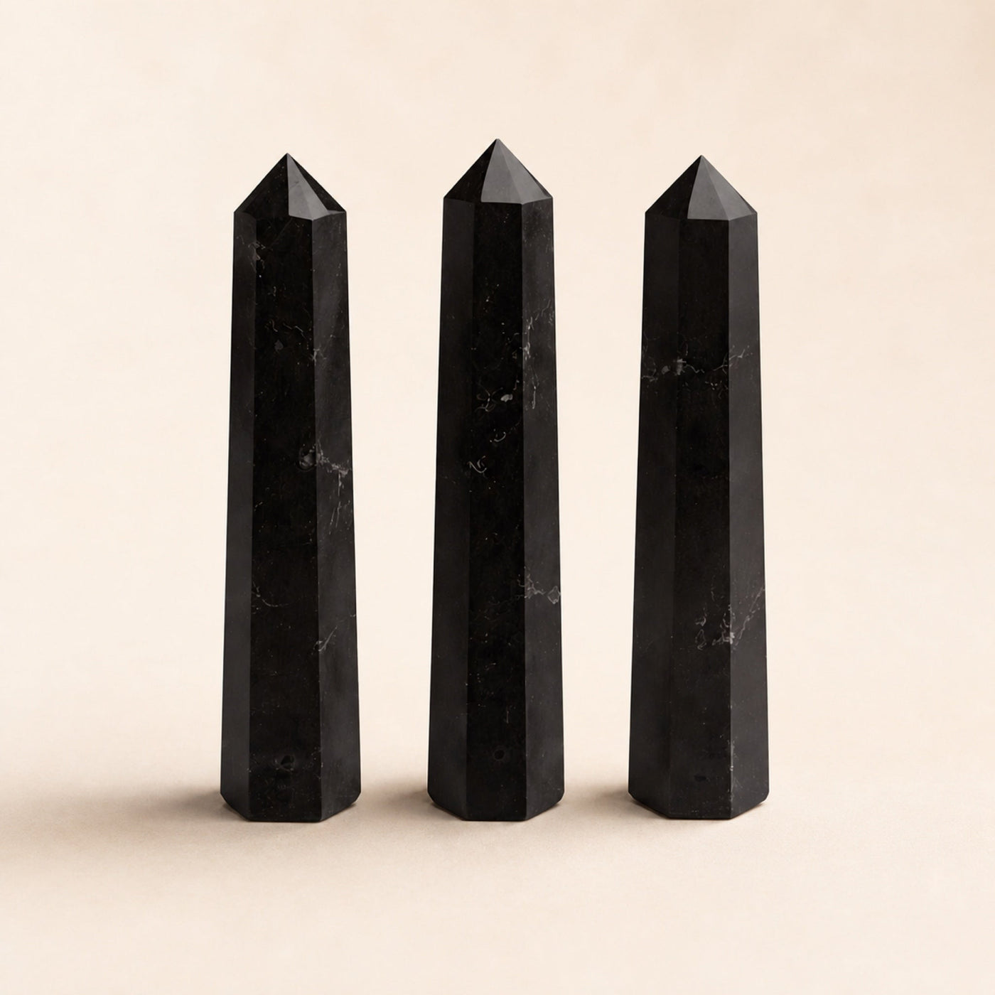 Black Tourmaline Obelisk, Six Faces, 11cm