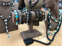 Lava Stone Bracelet, Gold Hamsa — view 3 of 4