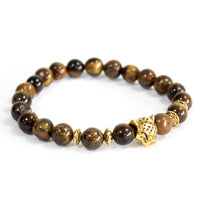 Tiger's Eye Bracelet, Gold Tiger Charm — view 4 of 4