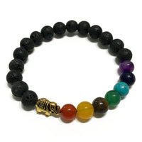 Lava Stone Bracelet, Elephant & Chakra Beads — view 3 of 5