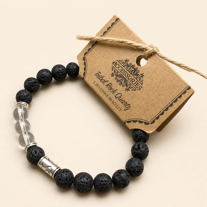 Lava Stone Bracelet, Hamsa & Chakra Beads