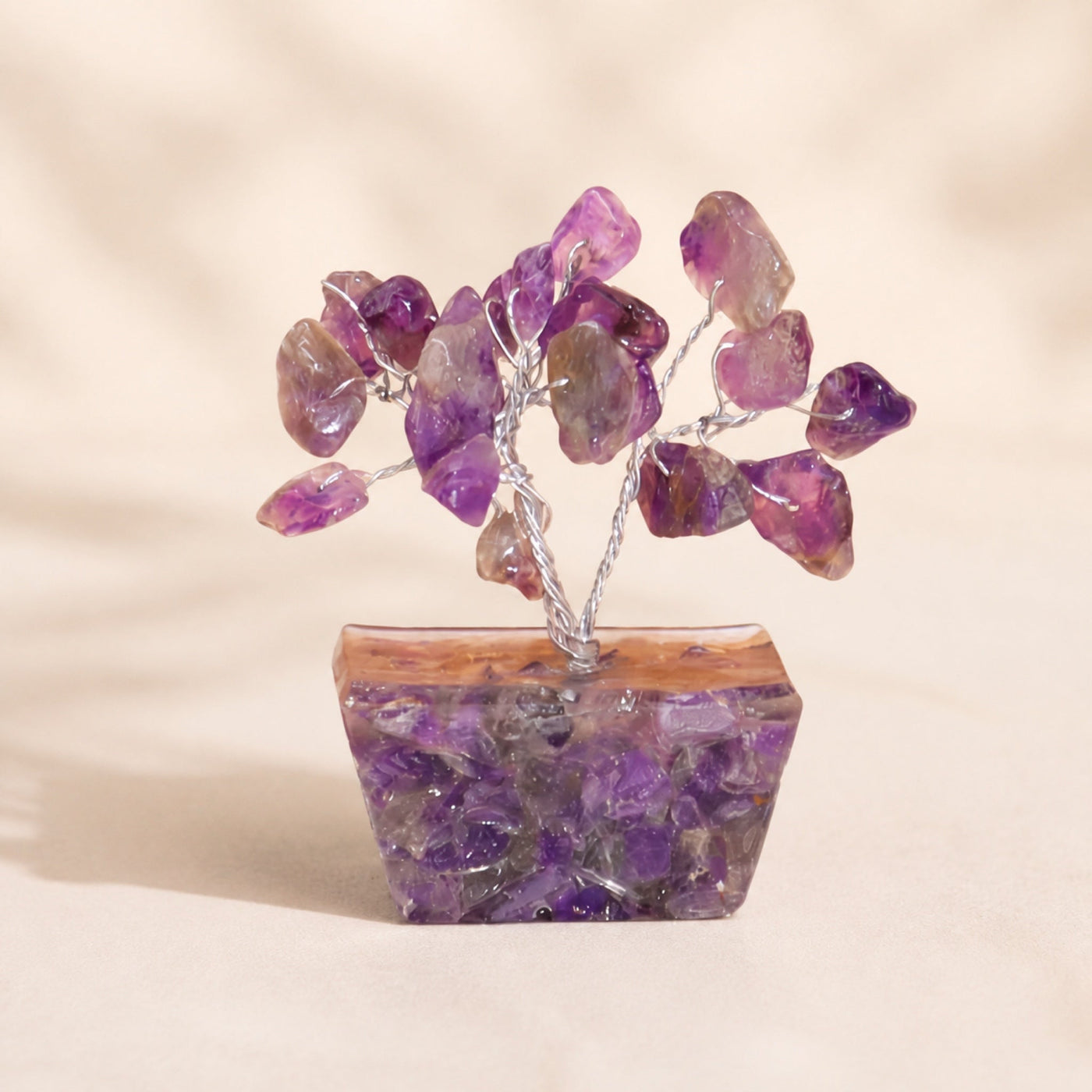 Mini Gemstone Tree on an Orgonite Base, Amethyst