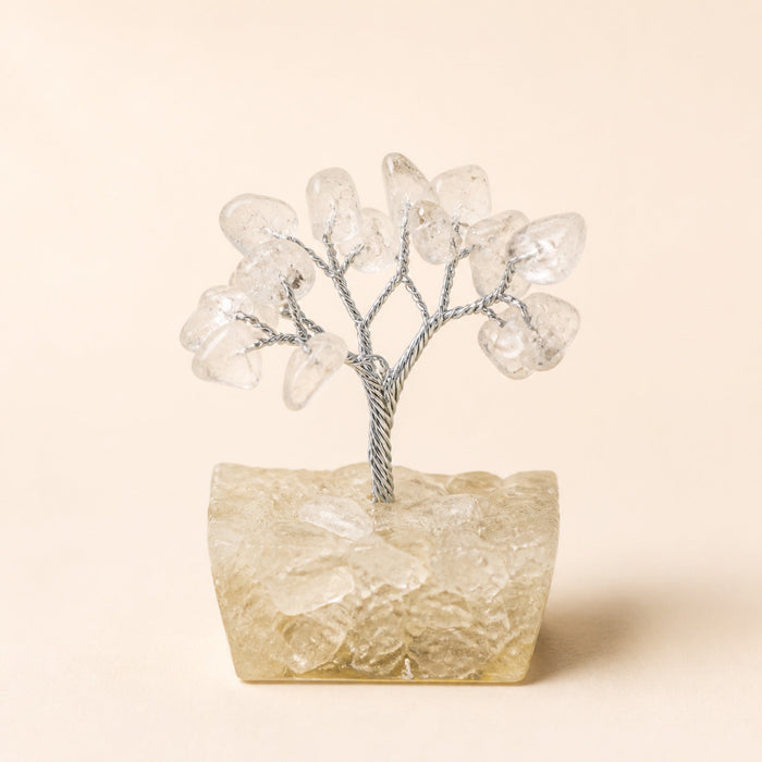 Mini Gemstone Tree on an Orgonite Base, Rock Quartz