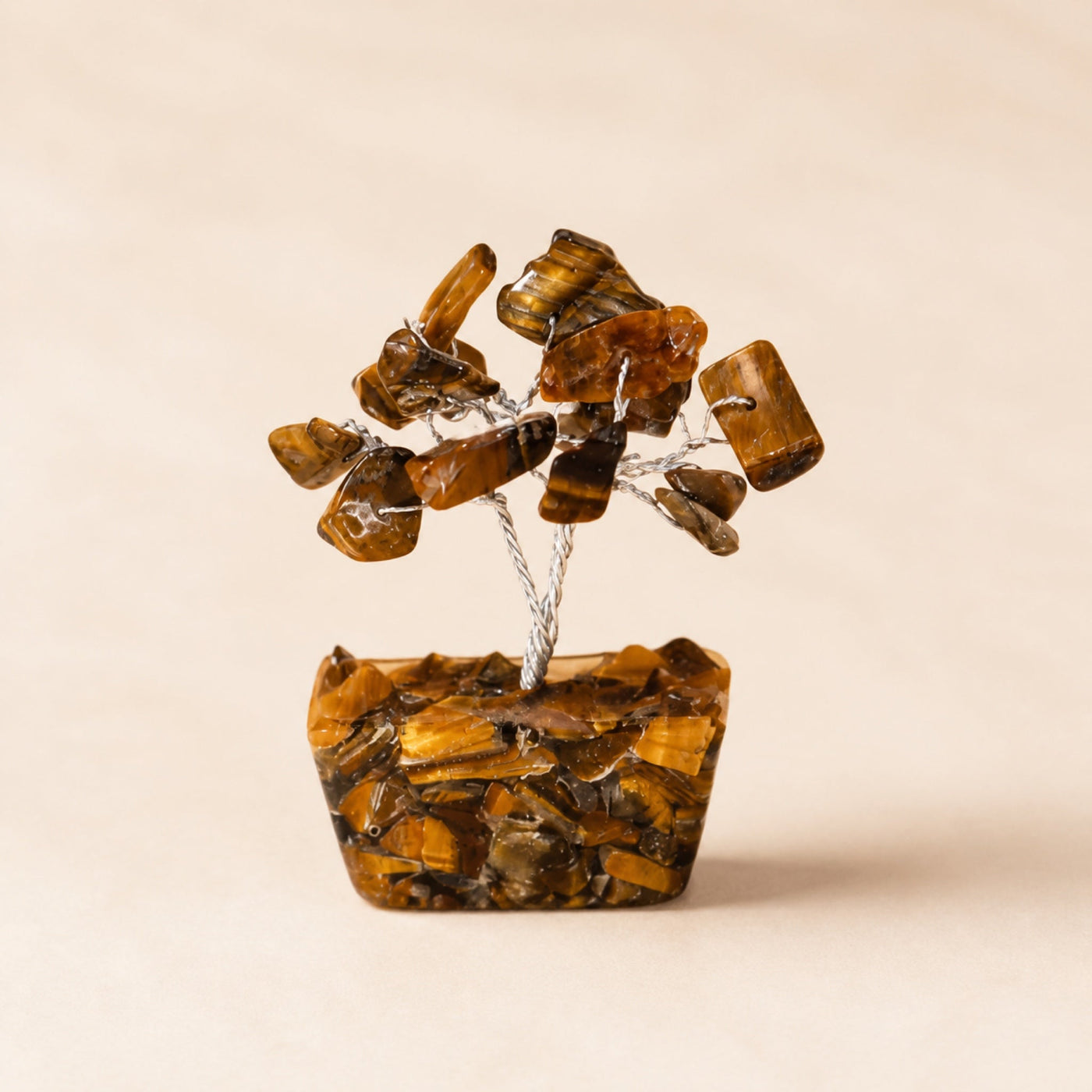 Mini Gemstone Tree on an Orgonite Base, Tiger's Eye