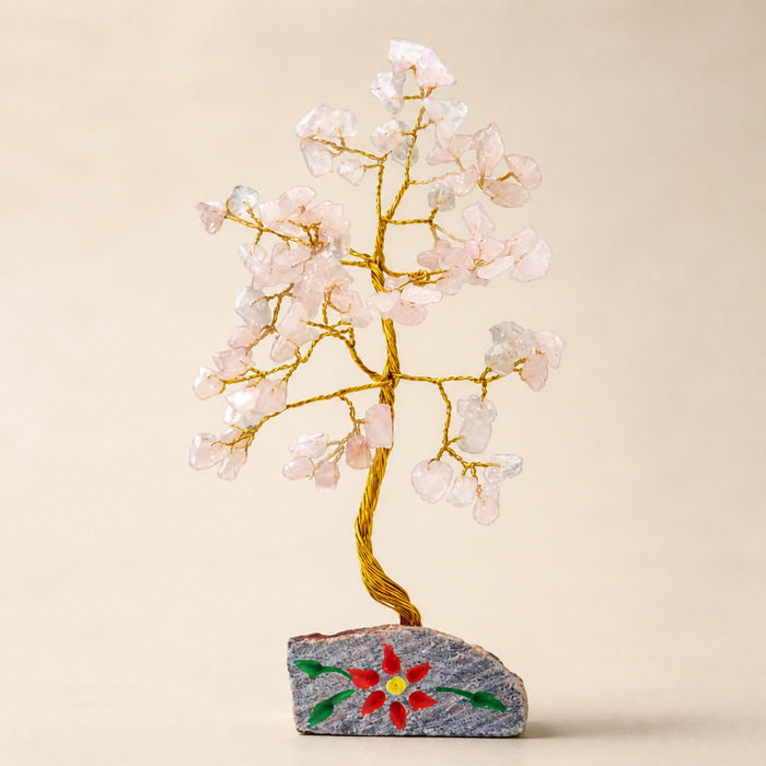 Gemstone Tree, Rose Quartz, 80 Stones