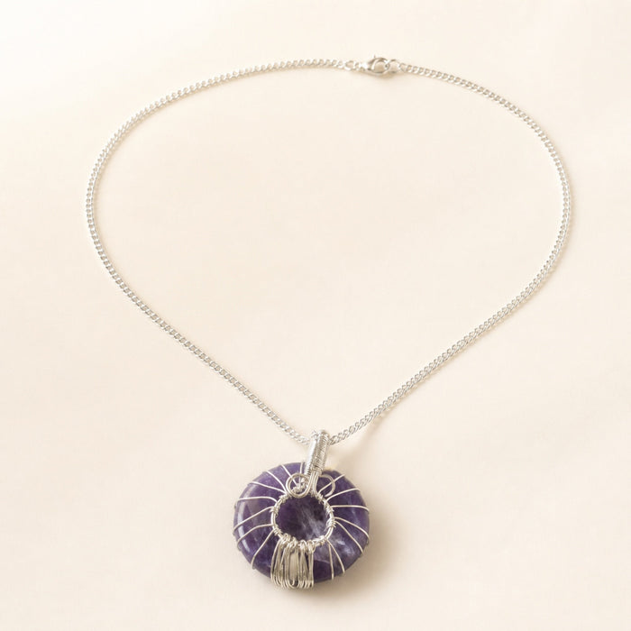 Tree of Life Gemstone Necklace, Amethyst
