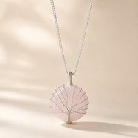 Tree of Life Gemstone Necklace, Rose Quartz