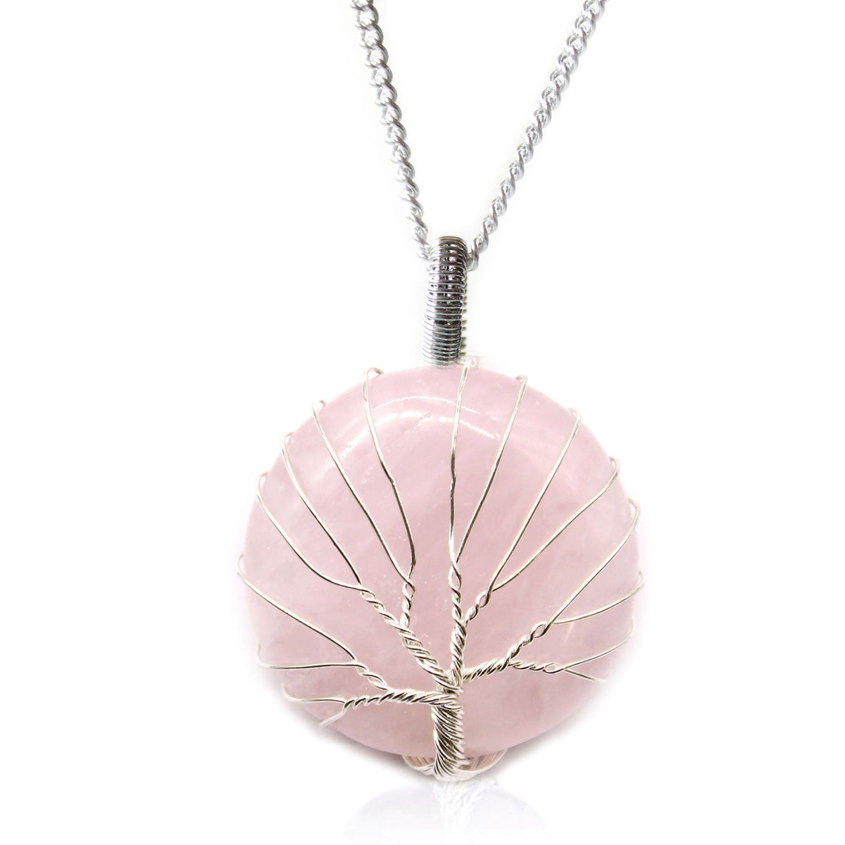 Tree of Life Gemstone Necklace, Rose Quartz — view 4 of 4