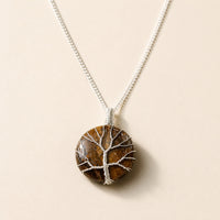 Tree of Life Gemstone Necklace, Tiger's Eye