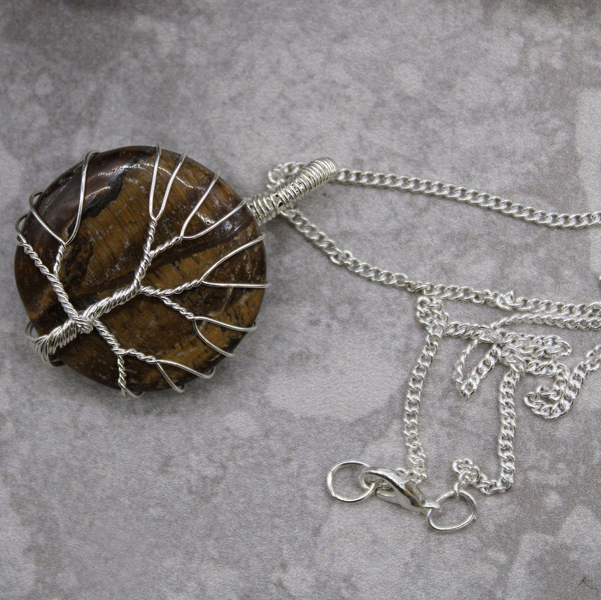 Tree of Life Gemstone Necklace, Tiger's Eye — view 3 of 5
