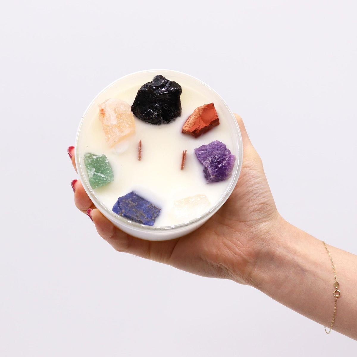 Seven Colour Crystal Candle, large — view 4 of 6