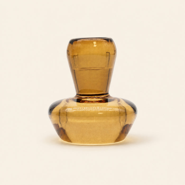 Mushroom Candle Holder, antique amber