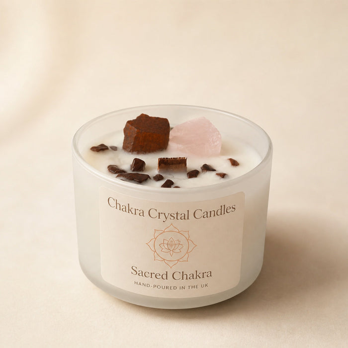 Chakra Crystal Candle, Sacral, Invoking Dreams