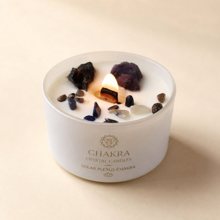 Chakra Crystal Candle, Solar Plexus, Deep in the Forest