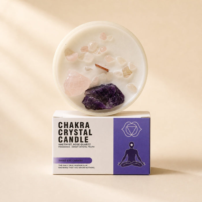 Chakra Crystal Candle, Third Eye, Sweet Crystal Truth