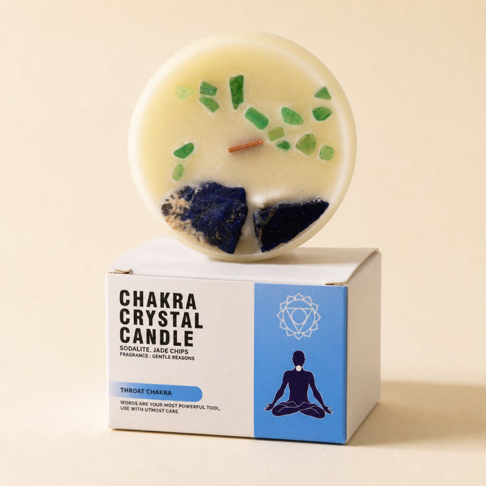 Chakra Crystal Candle, Throat, Gentle Reasons