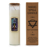 Spell Candle, Cleansing, White Jasper & Sage — view 3 of 7