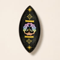 Chakra Enamel Incense Bowl, mango wood