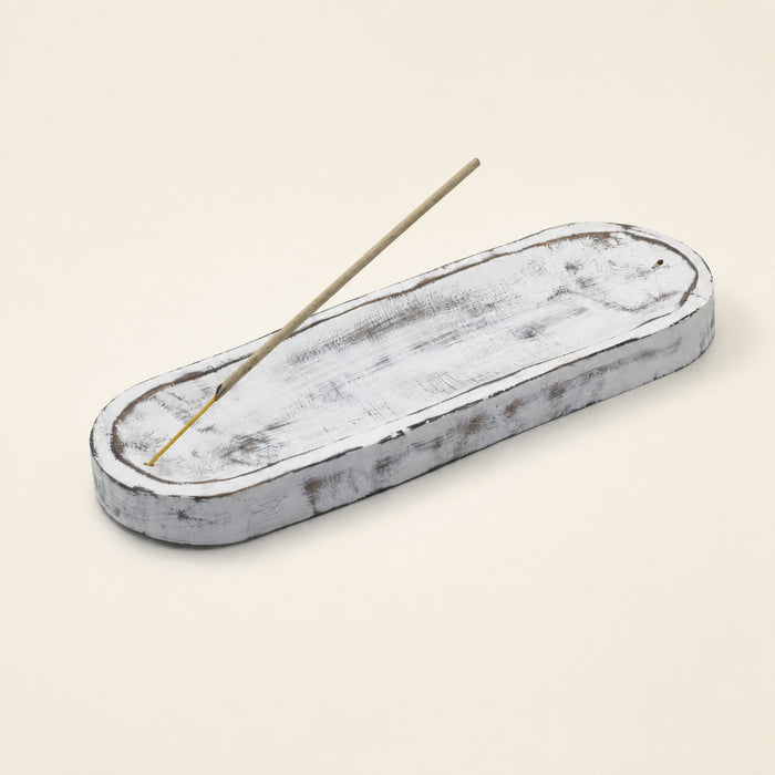 Whitewash Incense Tray, 30cm