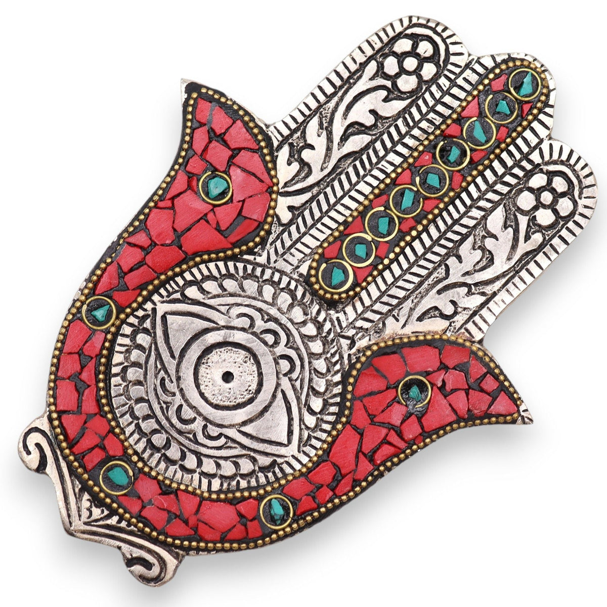Hamsa Incense Holder, red and green — view 4 of 4