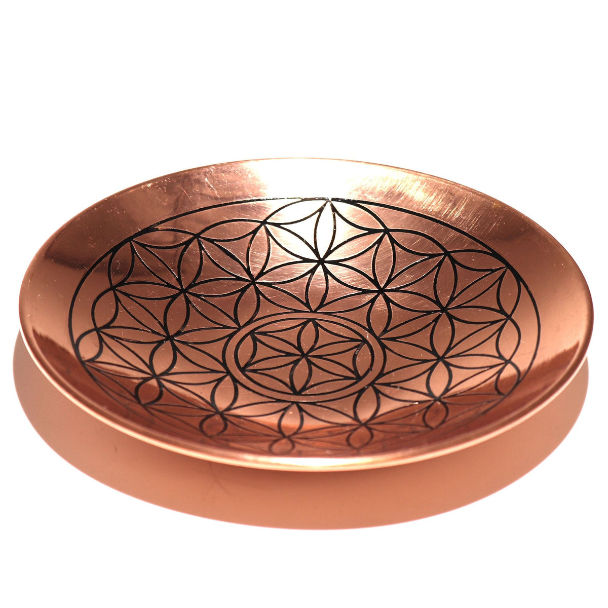 Copper Offering Plate, Flower of Life, 15cm — view 2 of 4
