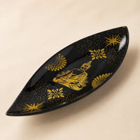 Enamel Incense Bowl, Gold & Black Buddha