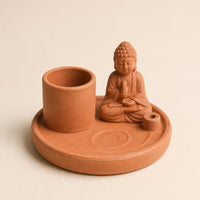 Buddha Incense Plate, Terracotta Ceramic