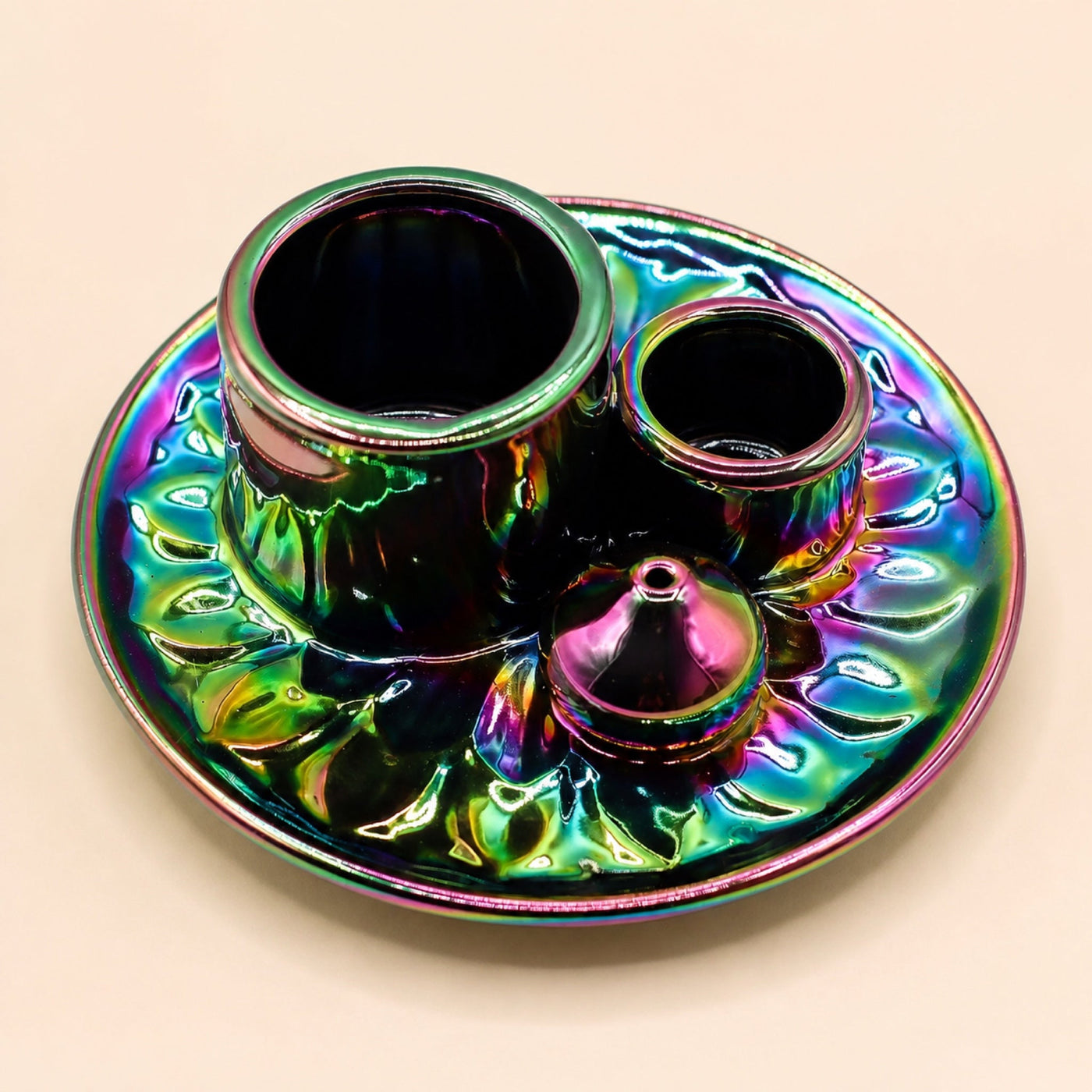 Palo Santo & Smudge Holder, Mandala, Metallic Rainbow