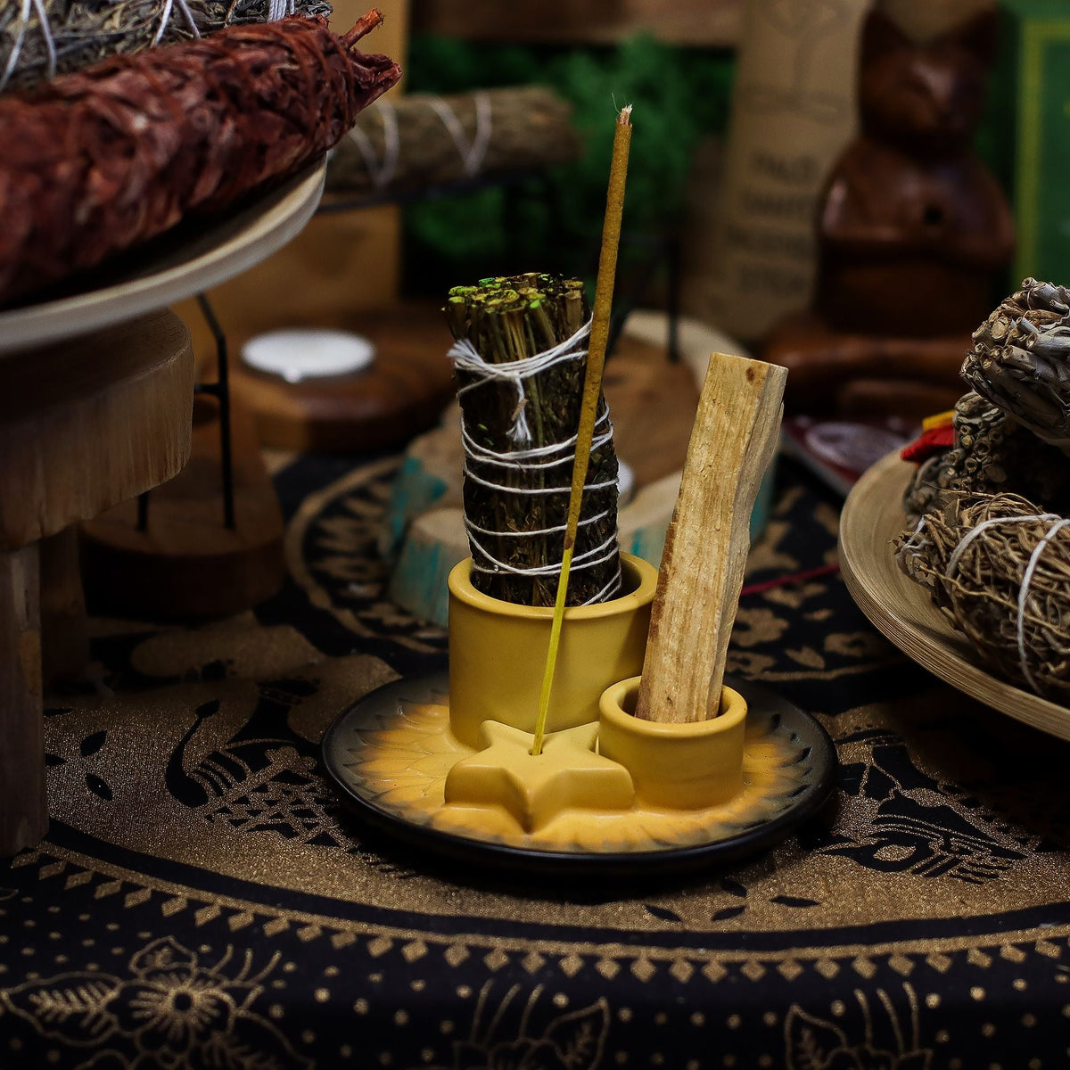 Palo Santo & Smudge Holder, Mandala, Sand & Grey — view 13 of 13