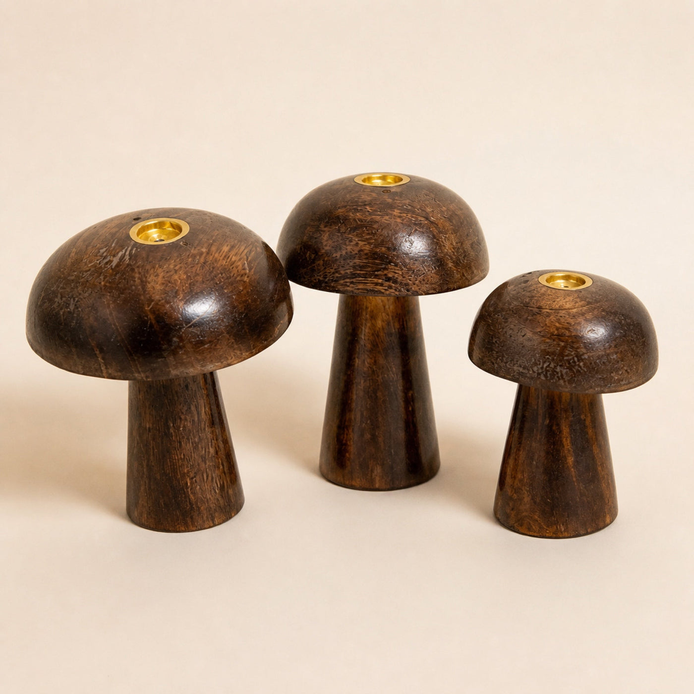 Incense Cone Mushrooms, Set of 3, 8–10cm