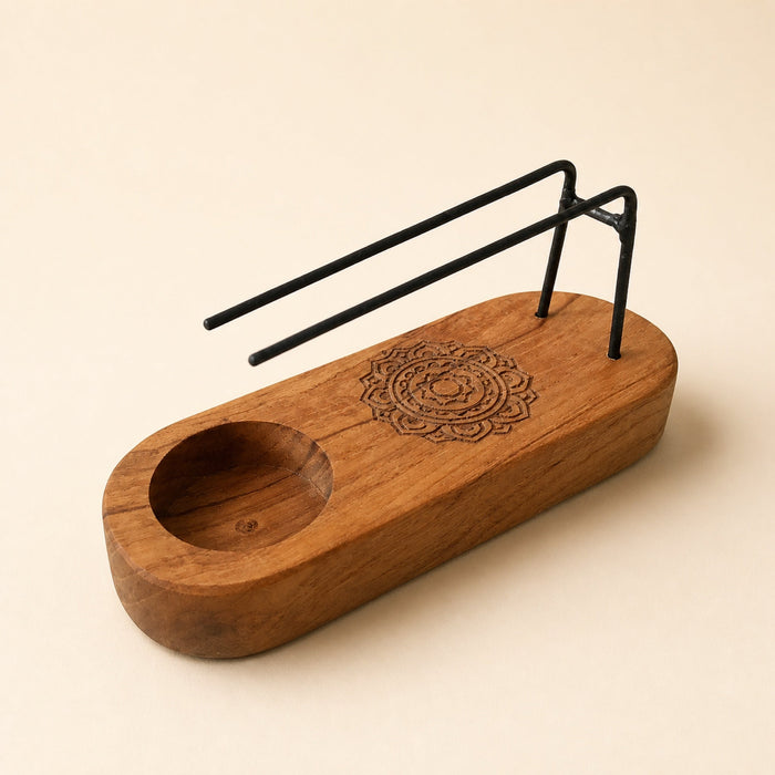 Small Palo Santo Heater, Teak & Mandala