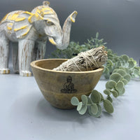 Wooden Smudge & Offerings Bowl, Buddha, 11cm — view 2 of 4