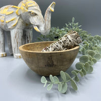 Wooden Smudge & Offerings Bowl, Buddha, 13cm — view 2 of 3