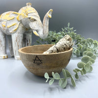 Wooden Smudge & Offerings Bowl, Four Elements, 13cm — view 2 of 2