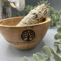 Wooden Smudge & Offerings Bowl, Tree of Life, 11cm — view 2 of 3