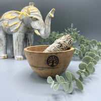 Wooden Smudge & Offerings Bowl, Tree of Life, 11cm — view 3 of 3